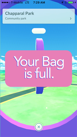 your bag is full trong pokemon go