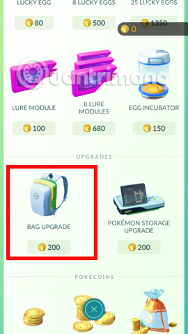 Your Bag is Full khi nhận đồ trong Pokemon Go