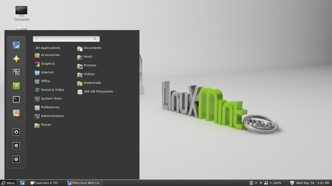 Giao diện Linux Mint