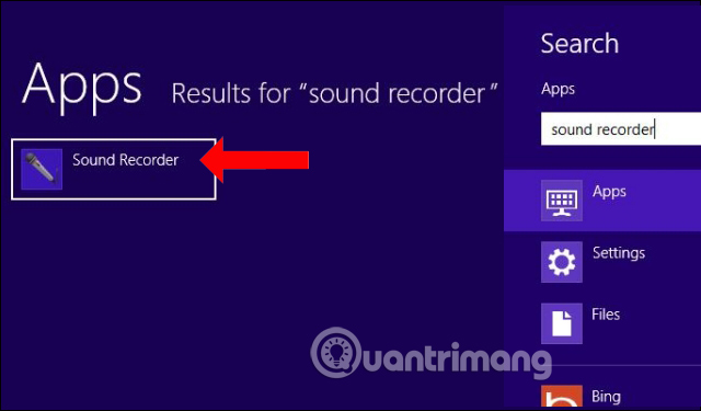 Mở Sound Recorder Windows 8