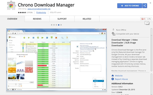 Extension Chrono Download Manager