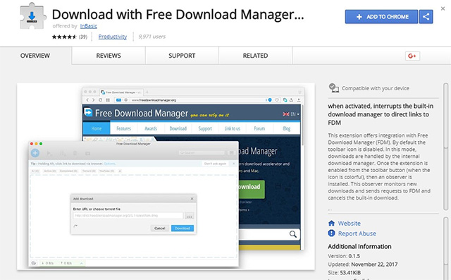 Extension Download with Free Download Manager