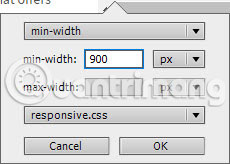 Tạo một media query cho min-width: 900px trong responsive.css