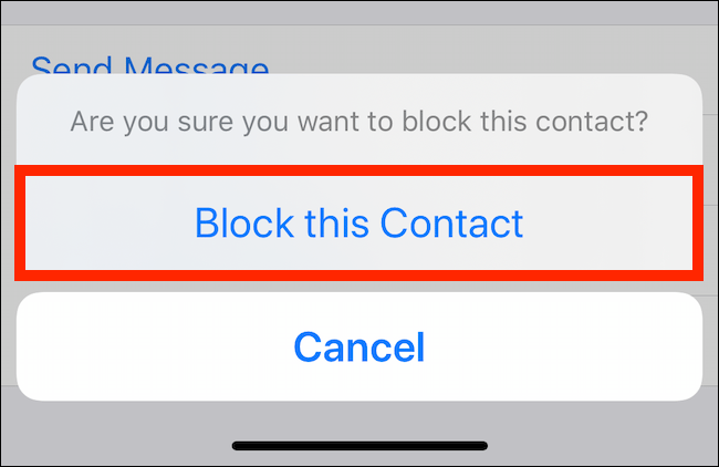 Chạm vào Block This Contact một lần nữa