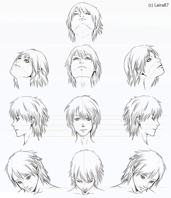 Các góc độ trên khuôn mặt của một nhân vật Anime