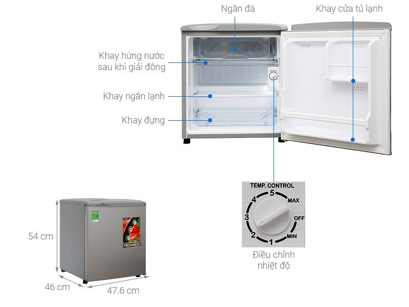 Tủ lạnh mini Aqua 50 lít