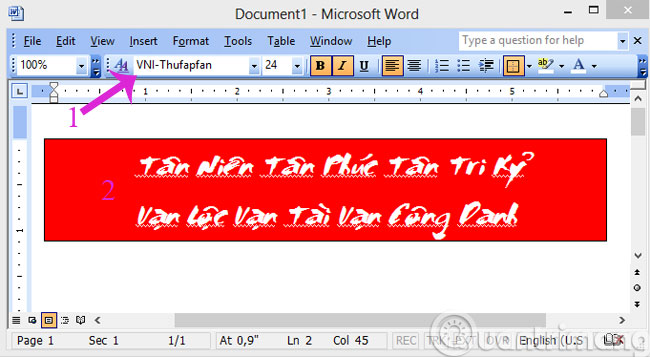 Viết câu đối vào Microsoft Word