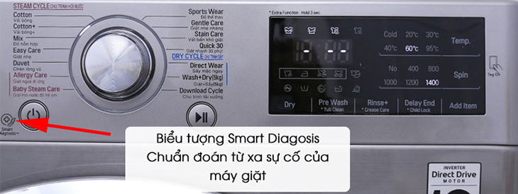 Sử dụng ứng dụng smart diagosis trên máy giặt LG