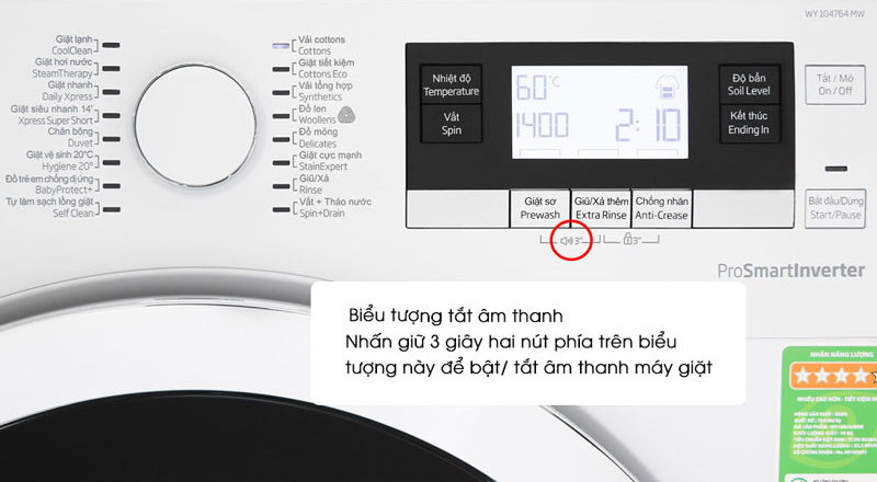 Tắt âm thanh trên máy giặt Beko