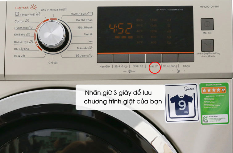 Chương trình giặt của tôi trên máy giặt Midea
