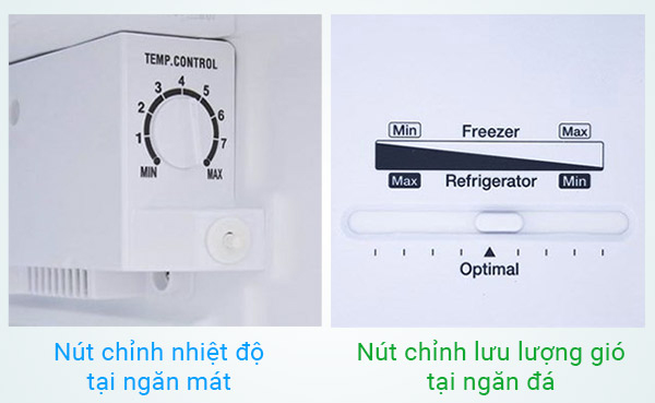 Tủ lạnh thường có 2 nút điều chỉnh 