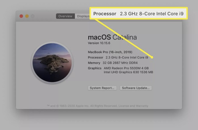 Thông số CPU trên máy Mac