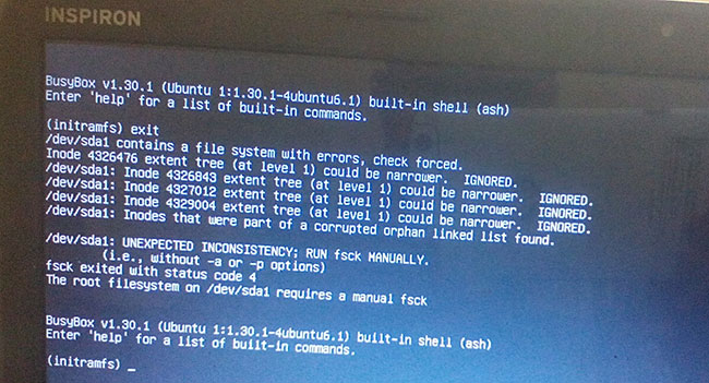 Lỗi Busybox Initramfs trên Ubuntu