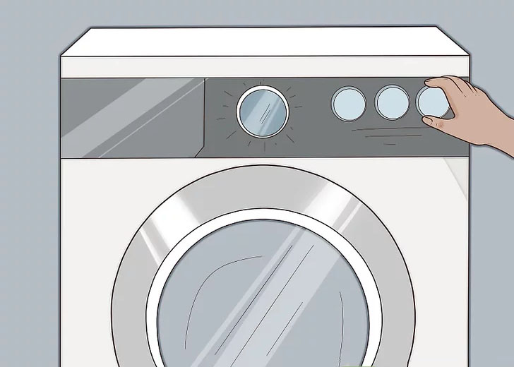Khởi động ngắn quá trình giặt không cần quần áo để kiểm tra bộ lọc cặn đã được lắp đúng chưa