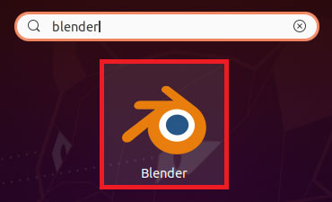 Tìm Blender trong menu tìm kiếm Activities